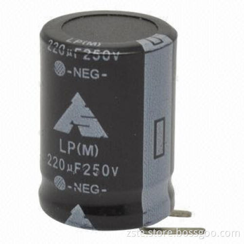Snap-in Aluminum Electrolytic Capacitor with 250V Rated Voltage, 220uf Capacitance